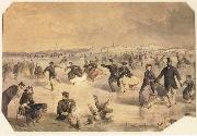 Winslow Homer Skating in Central Park Spain oil painting reproduction